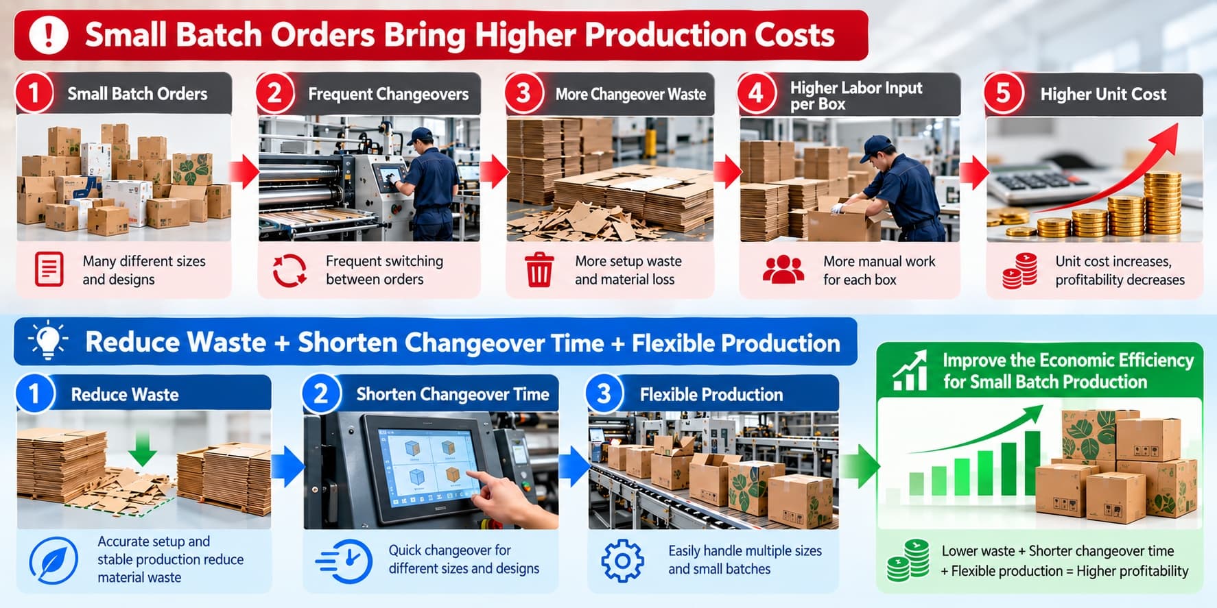 Why small corrugated box orders have higher production costs.